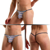 Low Waist Men's Underwear Ice Silk U Convex Multipurpose JJ Pull Ring Thong