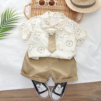 Summer Short-sleeved Suit Printed Shirt Shorts Two-piece Suit