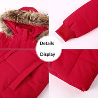 Detachable Hooded Mid-Length Padded Coat With A Big Fur Collar
