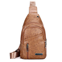 Men's Multi-layer Large Capacity Waterproof Pu Crossbody Shoulder Bag