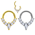 Stainless Steel Material Casting Water Drop-shaped Zircon Nose Ring