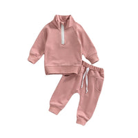 Men's And Women's Clothes For Babies Candy-colored Zipper Collar Autumn Suit