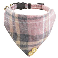 Bow Tie Cat Collar Bandana Breakaway Pet Collar Bandana With Classic Plaid Adjustable Cat Collar With Scarf And Bowtie Necklace