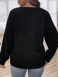 V-neck Loose-fit Sequin Patchwork Fashionable Shirt Top