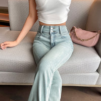 Bow Lace Stitching High Waist Casual Horseshoe Flared Pants