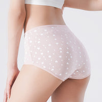 Women's High Waist Cotton Printed Underwear Seamless Belly Contraction Plump Girls Triangle Shorts