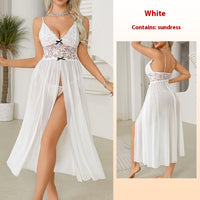 Sexy Mesh Lace Two-piece Suspender Skirt Long Nightdress