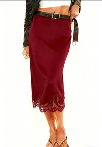 Women's Lace Patchwork Color Block Skirt