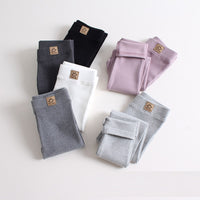 Spring And Autumn Thickening Solid Color Baby Pants Cotton Children's Trousers Outer Wear