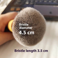 Bamboo Handle Large Round Head Fiber Wool Powder Brush