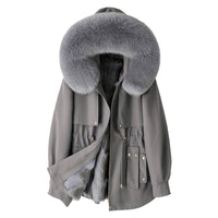 New Thickened Fur-and-Liner Detachable Coat