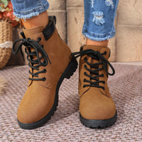 Women's Dr Martens Fashion Front Lace-up Plus Size Short Boots