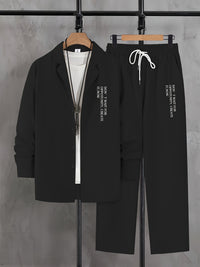 Fashion Trend Color Gradient Long Sleeve Shirt Trousers Suit