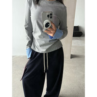 Springautumn Crew Neck Pullover Slim Fit Top