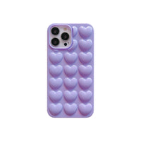 Solid Color Stereo Heart Mobile Phone Shell