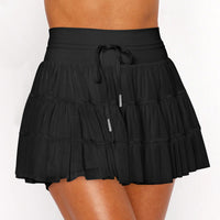 Lace Mesh Patchwork Culottes Exposure-proof Belt Safety Pants