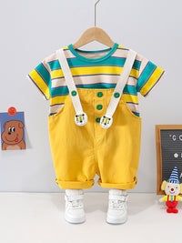 Summer Boys' Striped Suspender Pants Cute