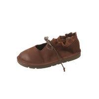 Retro Round Head Leisure Women's Flat British Style Soft Sole Shoes