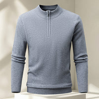Men's Half-zip Knit Sweater Pullover Solid Color