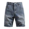 Starry Sky Pattern Denim Shorts Men's Retro Straight