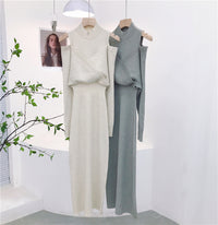 Vintage Soft Off-shoulder Womens Dress