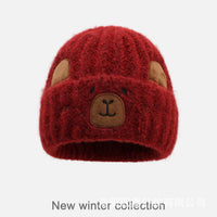 Capybara Bear Cartoon Knitted Beanie For FallWinter