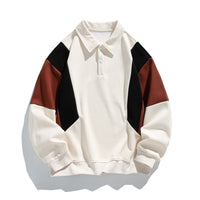 Trendy Loose Pure Color Cotton Lapel Sweater