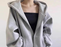 Maillard Vintage Zipper Hooded Sweater For Women Spring And Autumn
