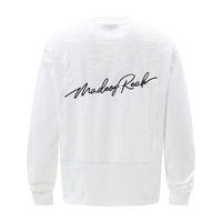 Handwritten Letter Affixed Cloth Embroidered Long Sleeve Loose Bottoming Shirt