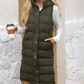 Ladies Hooded Sleeveless Zipper Cotton Padded Thickened