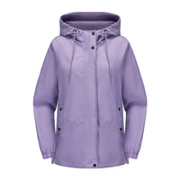 Women's Loose Windproof Jacket Hooded Long Sleeve