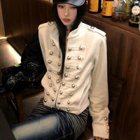 New Bamboo-knot-pattern Studded Short Jacke