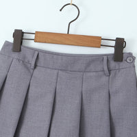 Design Sense Fake Pleated Pantskirt High Waist Suit Skirt