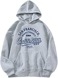 Women's Letter Pattern Hoodie Pullover Sweater