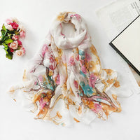 Summer Sunscreen Scarf Beach Scarf Wholesale Long Women's Soft Plum Blossom Ladies Decoration Thin Scarf Scarf