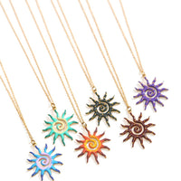 Stainless Steel Sun Pendant Necklace