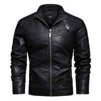 Men's Fashionable Removable Hooded Leather Jacket