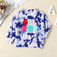 New Girls' Letter Tie-dyed Long-sleeved Trendy Double Color European And American Style