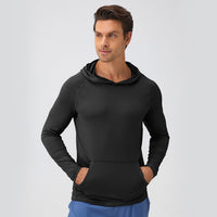 Mens AutumnWinter Moisture-Wicking  Quick-Drying Hooded Sweatshirt For Fitness And Sports