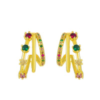 Retro Fashion-forward Niche-design Metal Multi-layer C-shaped Stud Earrings