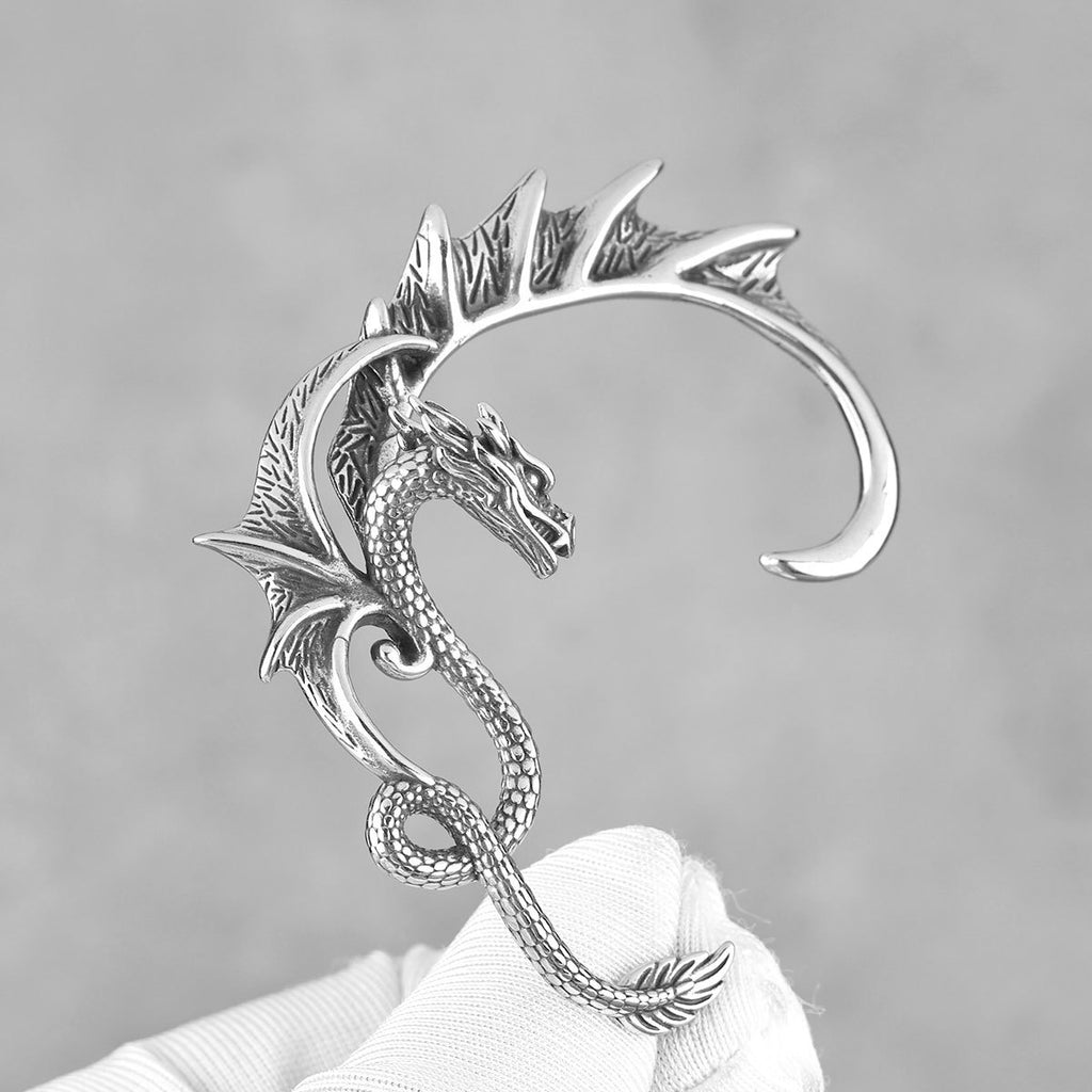 Stainless Steel Earrings Exaggerated Punk Flying Dragon