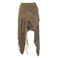 Spicy Girl Style Split Irregular Temperament High Waist Slim Versatile Skirt