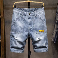 Men's Denim Summer Thin Leisure Ripped Pants
