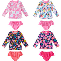 European And American Children's Split Swimsuit Long Sleeve Two-piece Suit