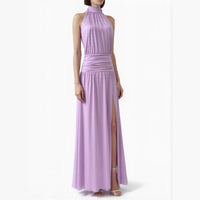 Sexy Slit Bodycon Backless Halter Strap Evening Gown Long Dress