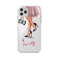 Fashion Lady Mobile Phone Case Transparent TPU Soft Protective Cover