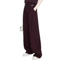 High-waisted Straight-leg Draping Suit Pants For Women