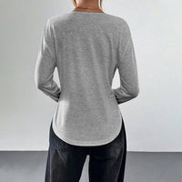 Women's Solid Color Minimalist Style V-neck T-shirt