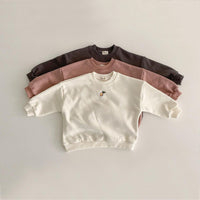 Children's Korean Style Embroidered Pear Sweatshirt