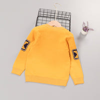 Autumnwinter New Cotton Line Cartoon Bear Excavator Boy's PulloverChildren's Long-sleeved Sweater